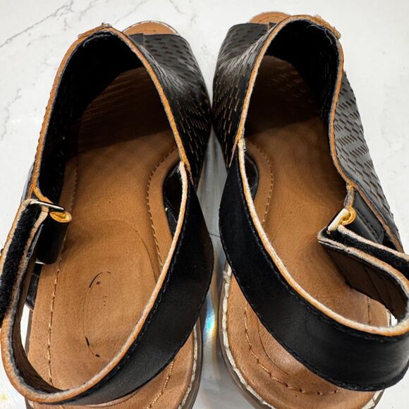 Dr Scholls Codie Womens 7.5 Drk Brown Peep Toe Comfort Sandal Mule Faux Leather - Picture 6 of 14